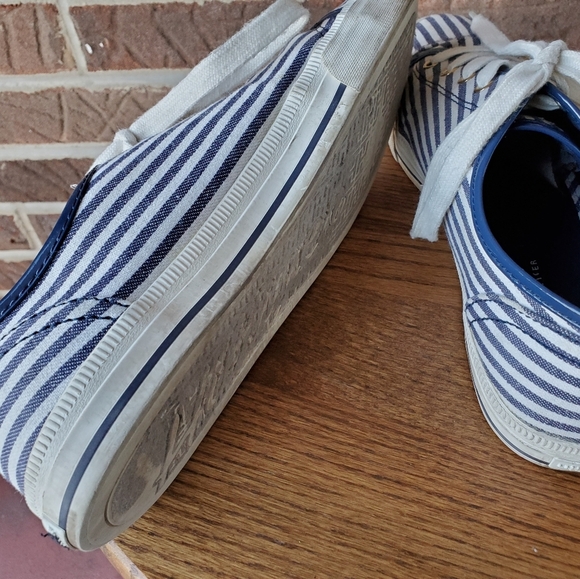 Tommy Hilfiger Blue and White Stripe Sneakers - Picture 5 of 7